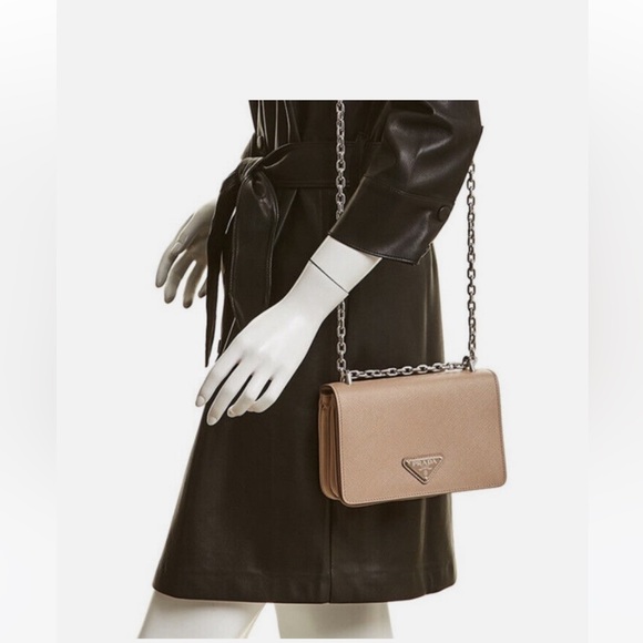 Prada Logo Saffiano Leather Shoulder Bag - Picture 9 of 9